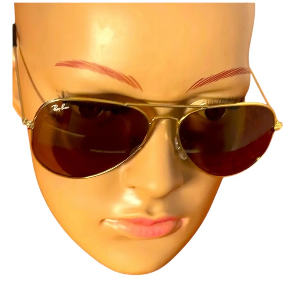 RAYBAN SUNGLASSES AVIATOR LARGE UNISEX CLASSIC RB3025 001/33 135 3N GOLD/BROWN